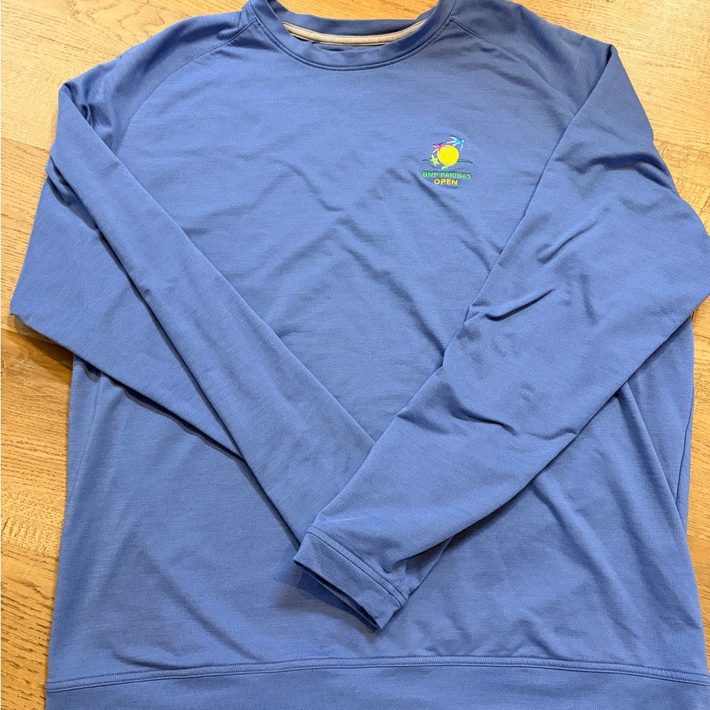 Men’s XL Peter Millar BNP Paribas Open Blue Long Sleeve Pullover